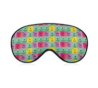 Comfortable & Super Soft Science Elements Periodic Table Biology Physics Sleeping Eye Mask for Men Women Kids, Blindfold Eyeshade with Elastic Strap Lunch Break Traveling Sleeping Eye Mask Cover