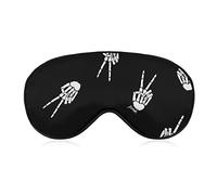 Comfortable & Super Soft Skeleton Horror Spooky Ghost Halloween Art Sleeping Eye Mask for Boys Girls, Eyeshade with Adjustable Strap Lunch Break Traveling Sleeping Eye Mask Cover