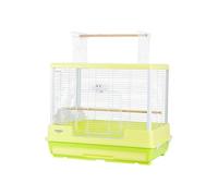 Comfortable Top Openable Metal Bird Cage Pull-out Chassis Raised Horizontal Wire Parrot Cage Practical(Green)