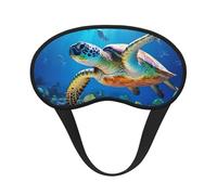 Comfortable Turtle Print Eye Mask Colorful Fish Under The Sea Sleep Light Blocking Nap Mask for Travel Yoga Camping Night Rest
