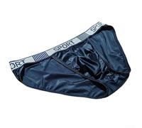 Comfortable U Convex Men's Briefs Mid Waist Elastic Underwear for Daily Use (2XL Black)