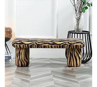 Comfortable Upholstered Bench in Velvet Stylish Entryway Seat Tufted Sofa End Bench Creative Bedroom Accent Furniture - 113 x 32 x 33 cm (44 x 13 x 13 inches)