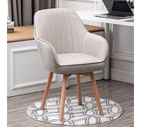 Comfortable Upholstered Chair - Swivel Wooden Dining Chairs, Velvet Armchairs for Vanity Desk or Modern Office - Cute Mid Century Style with No Wheels