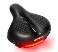 Comfortable Wide Bike Seat,large Bicycle Saddles with Light for Mountain | Comfortable&Dual Shock Absorption:Ultimate pressure relief for E-bikes/Hybrid/Traditional City bike.Waterproof & super-cozy