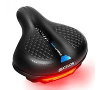 Comfortable Wide Bike Seat,large Bicycle Saddles with Light for Mountain | Comfortable&Dual Shock Absorption:Ultimate pressure relief for E-bikes/Hybrid/Traditional City bike.Waterproof & super-cozy