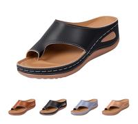Comfortable women's flops with heel in various colours, traditional shoes for women, black, 4 UK