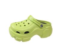 Comfortable Women's Sandals with Adjustable Buckle - Platform Clogs for Everyday Leisure Beach Non-Slip Slippers Slip Design Versatile Garden Shoes Stylish Summer Companions, Green, 4 UK