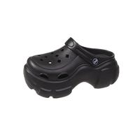 Comfortable Women's Sandals with Adjustable Buckle - Platform Clogs for Everyday Leisure Beach Non-Slip Slippers Slip Design Versatile Garden Shoes Stylish Summer Companions, black, 4 UK