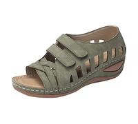 Comfortable Women's Sandals with Wedge - Rubber Slippers for Women Open, Summer Slippers, Breathable Non-Slip Comfortable Lightweight with Flowers Beach Fashion Walking Slave Holiday Travel, green, 8