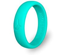 Comfortable Womens Silicone Ring, Modern Wedding Rings for Women, Hypoallergenic, Breathable, Non-Toxic, Flexible & Safe for Your Fingers, Outdoor Activities, Sports, Extreme Adventures. Sky Blue (4)