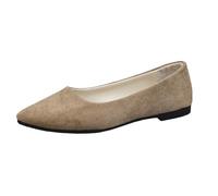 Comfortable Women's Square Toe Slip On Ballet Flats for Everyday Use Ideal Travel on the Beach or on a Date Versatile with Shorts Jeans Skirts Dresses, khaki, 8.5 UK