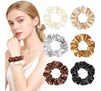 ComfortAce 6-Pack Satin Hair Scrunchies for Women - Soft Elastic Ponytail Holders, Perfect for Thick, Thin, & Curly Hair - Cute & Comfortable Hair Accessories