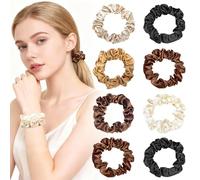 ComfortAce 8-Pack Satin Hair Scrunchies for Women - Soft Elastic Ponytail Holders, Perfect for Thick, Thin, & Curly Hair - Cute & Comfortable Hair Accessories