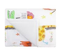 ComfortAce Sydney Baby Blanket for Boys Girls, Animal Printed Growth Soft Comfortable Blankets 75 * 100CM (WHITE, 75 * 100CM)