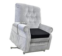 COMFORTANZA Medium-Soft 20x20x5 Memory Foam Recliner Chair Seat Cushion for Long Sitting - Armchair Pad with Washable Velvety Cover with Waterproof Layer & Non-Slip Base for Seniors & Elderly - Black