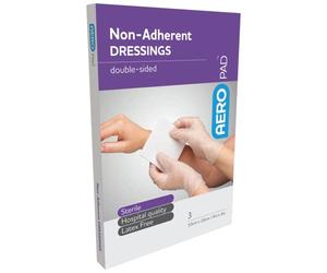 ComfortCare Aero Non-Adherent Wound Dressing Pads - Pack of 3, 10x10cm Each