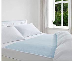 ComfortCare Eco Blue, Reusable, 100% Waterproof Double Bed Protector Set includes two bed pads with Tucks 85 x 135 cm, and one double-size, brushed-cotton waterproof mattress protector.