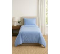 ComfortCare Flame Retardant Bed Linen set, Single size, includes Duvet Cover, Fitted sheet and Pillowcase pair, Blue, complies with BS7175 Source 5, BS7177 Source 7, also known as Crib 7, FR Source 7