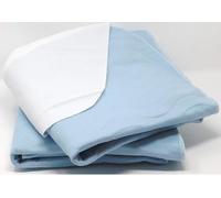 ComfortCare Potty Training Bed Protector (with ‘Tucks’), Toilet Training Bed Mats, 100% Waterproof Mattress Protector for Kids - Fits Single Bed. Size: 85 x 90cm (33½” x 35½”) Twin pack - Blue