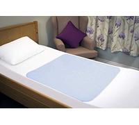 ComfortCare Washable Waterproof Mattress Protector/Absorbent Incontinence Pad/Bedwetting Sheet Without Tucks, Non-slip -Fits Single Bed, Bunk bed or Cot bed, Colour Blue, Size 75 x 90cm, 29½" x 35½"