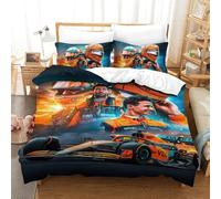 Comforter Bedding Set for Kids Boys Girls Lando Norris Print Duvet Cover Microfiber Bedding Set 3D F1 Racing Printed Quilt Cover,Room Decor Single(140x200cm)