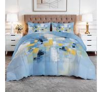 Comforter Duvet Set with 2 Pillowcases 135x200cm Abstract Art Graffiti 7.5 Tog Coverless Double Duvet with Advanced Fibre, Machine Washable, Hypoallergenic, Double Bed Size