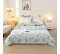 Comforter Full/Queen Size,Lattice Style Design Quilt,Fluffy Soft Summer Thin Blanket,Machine Washable,Comfy Breathable Can Sleep Naked for All Season(L,150x200cm)