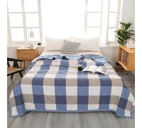 Comforter Full/Queen Size,Lattice Style Design Quilt,Fluffy Soft Summer Thin Blanket,Machine Washable,Comfy Breathable Can Sleep Naked for All Season(Q,150x200cm)