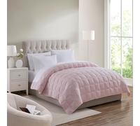 Comforter King Size Oversized Double Box Stitch Duvet Insert - Soft, Fluffy, Generously Filled Down Alternative Bedding for All Seasons - Excellent Insulation and Breathability, King, Pale Pink