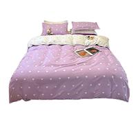 Comforter Set Heart of Love Pattern All Season Grey Purple Bedding Set for Kids Teens Boys Girls Quilt Sets Microfiber Set, Sweet Love Style Duvet Cover with Pillow Cases(multicoloured2,220x240cm)