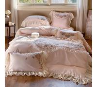 Comforter Set, Ruffle Bedding for Girls, Luxury Home Decor for Queen Bed, Princess Style Ruffled Comforter Sets