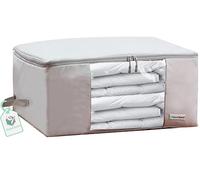 Comforter Storage Bags - Foldable Organizer bag for King/Queen Comforters, Pillows, Blankets, Bedding, Quilt, Duvet, Mothproof Space Saver; Large Collapsible Organizers with Zip, 24"x19"x11"