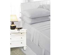 Comfortesy Duvet Quilt Cover Set - Poly Cotton Plain Dyed Bedding Set With Matching Pillowcases- Easy Care Machine Washable - Durable | Single Double King Super King Bed Size (Silver, Single)