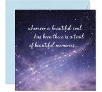 Comforting Sympathy Card - Gentle Words of Remembrance - Starry Night Sky with Heartfelt Quote - Offers a Soothing Touch in Difficult Times - 145mm Square, Envelope Included