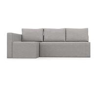 comfortly Corner Sofa Bed Left Side Slipcover Replacement Hand Made Compatible with FRIHETEN Sleeper Sofa With Chaise Lounge - COVERS ONLY - (Linen Blends - Grey Beige)