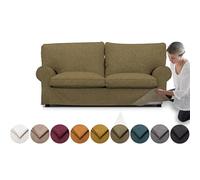 comfortly Cover for Ektorp 2 Seat sofa, Replacement Slipcover, Heavy Duty 5 pcs Cover, Soft Durable Washable Fabric, Easy to Clean & Replace (Crown - Olive)