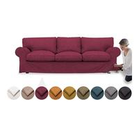 comfortly Cover for Ektorp 3 Seat Sofa (NOT UPPLAND), Replacement Slipcover, Soft Durable Washable Fabric, Easy to Clean & Replace (Crown - Chianti)
