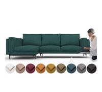 comfortly Cover for Nockeby 2 Seat Sofa With Chaise Longue Left, Replacement Slipcover, Heavy Duty 11 pcs Cover, Soft Durable Washable Fabric, Easy to Clean & Replace (Crown - Ocean Blue)