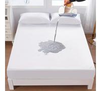 COMFORTNIGHTS, “ComfortShield” Fully Fitted Waterproof Mattress Protector to fit Double Size Mattress of up to 25cms depth. Fully Elasticated, White.