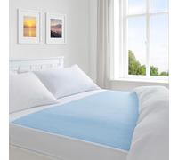 COMFORTNIGHTS Deluxe Washable Reusable Incontinence Pad/Waterproof Mattress Protector with Tucks (Blue), Double Bed