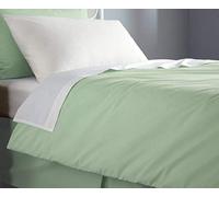 COMFORTNIGHTS, Flame Retardant Bed Linen set,Single size, inc Duvet Cover, Fitted sheet and Pillowcase pair (Green)