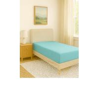 COMFORTNIGHTS, Flame Retardant Bed Linen Single Fitted Sheet (Duck Egg), certified to BS7175 Ignition Source 5+7, also known as Crib 7 or FR Source 7.