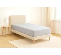 COMFORTNIGHTS, Flame Retardant Bed Linen Single Fitted Sheet (Silver), certified to BS7175 Ignition Source 5+7, also known as Crib 7 or FR Source 7.