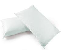 COMFORTNIGHTS, Light Green tint Waterproof and Wipe clean, Zipped Pillow Protector, pair.