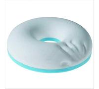 COMFORTNIGHTS Memory Foam Donut Cushion with Extra Firm Support Base and White Polycotton cover.