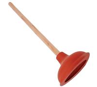 Comfortos® Premium Wooden Toilet Plunger | 43cm Extra-Long Durable Wood Handle | Heavy-Duty Suction Cup for Toilet, Sink, and Drain Blockages | Eco-Friendly, Powerful Unclogging Tool (1, Red)