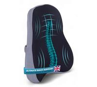 Comfortpad Britain Memory Foam Back Lumbar Support Cushion, for Office Chairs, Cars, Home, with strap in Black & Grey 53cm x 48cm