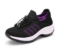 Comfortwear Ortho Stretch Cushion Shoes,Orthopedic Comfort Shoes Womens,Orthopedic Sneakers Slip-On Casual Shoes (Black Purple,36)