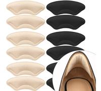 Comfowner 6 Pairs Heel Cushion Pads for Shoes Too Big, Shoe Grips Liners Heel Protectors for Loose Shoes, Heel Pain, Blisters and Rubbing, Anti Slip Shoe Filler Make Shoes Fit Tighter