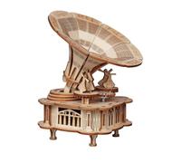 comfoyar 3D Puzzle Classical Gramophone, Wooden Music Box Model Kits for Adults to Build, DIY Construction Craft Kits, Retro Home Decor and Christmas Birthday Valentine for Men Women